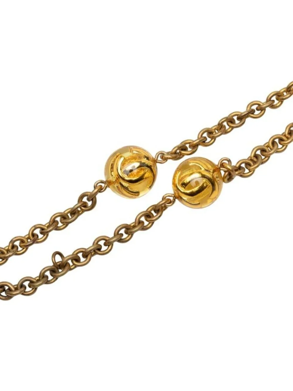 Chanel CC Logo Long Chain Necklace 25 Gold Plated